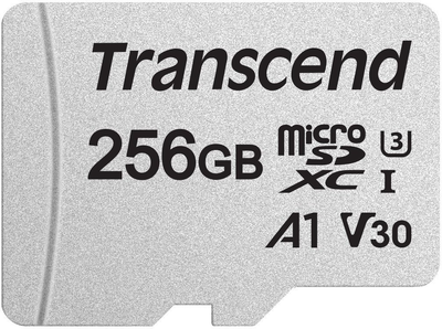 Карта памяти microSD 256Gb Transcend class 10 UHS-I + SD адаптер (TS256GUSD300S-A)