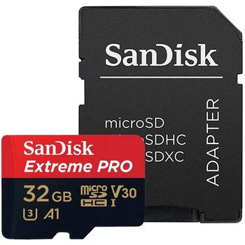 Карта памяти microSD 32Gb SanDisk Extreme Pro Class 10 UHS-I U3 V30 A1 + SD адаптер (SDSQUNC-032G-GN6MA)