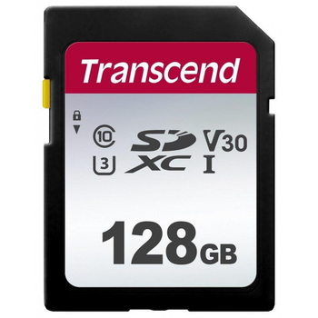Карта памяти SD 128Gb Transcend class 10 UHS-I U3 V30 (TS128GSDC300S)