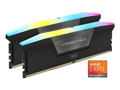 Оперативная память DDR5 32 Gb (6000 MHz) (Kit 16 Gb x 2) Corsair Vengeance RGB Black (CMH32GX5M2E6000Z36)