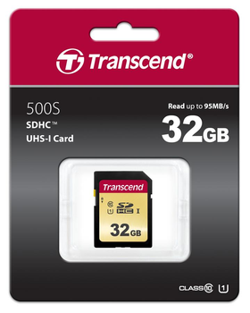 Карта памяти SD 32Gb Transcend UHS-I 500S (TS32GSDC500S)