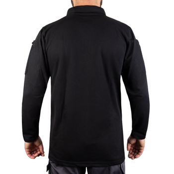 Футболка Поло тактическая с длинным рукавом TACTICAL LONG SLEEVE POLO SHIRT QUICK DRY S Black