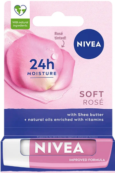 Pomadka do ust Nivea Soft Rose pielęgnująca 4.8 g (9005800362939)