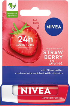 Pomadka do ust Nivea Strawberry Shine pielęgnująca 4.8 g (9005800362977)
