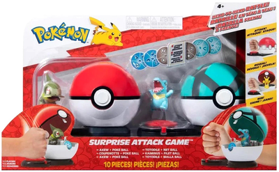 Figurki do gier Jazwares Pokemon Surprise Attack Axew Poké Ball vs. Totodile Net Ball 5 cm (191726483175)