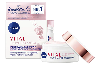 Крем для обличчя денний Nivea Vital Radiant Skin проти зморшок 50 мл (4006000043364)