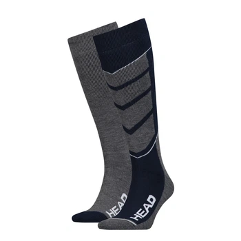 Шкарпетки гірськолижні Head UNISEX SKI V-SHAPE KNEEHIGH 2PPK синій, сірий Унісекс 35-38