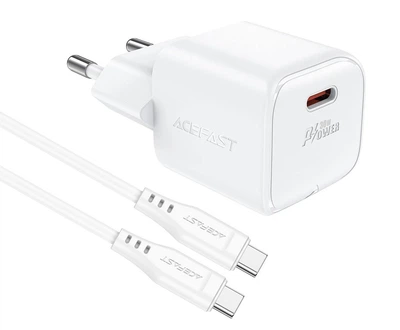 Зарядний пристрій ACEFAST A77 mini GaN charger set (C3-03) White (6974316282853)