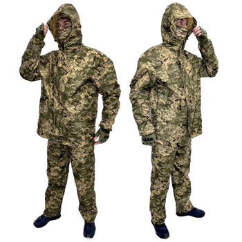 Костюм-дощовик з капюшоном тактичний XL комплект штани+куртка Піксель (D-2019091627)