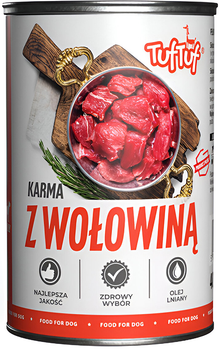 Opakowanie karmy mokrej dla psów TufTuf z wołowiną 12x400 g (5903802473520)