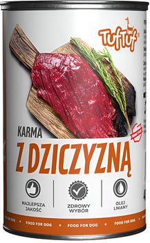 Mokra karma dla psów TufTuf z dziczyzną 12x400 g (5903802473551)