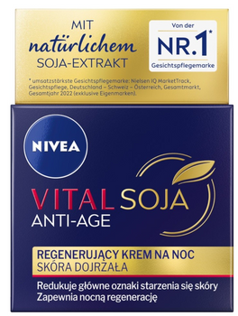 Крем для обличчя нічний Nivea Vital Soja Anti-Age регенерирующий 50 мл (4006000054919)