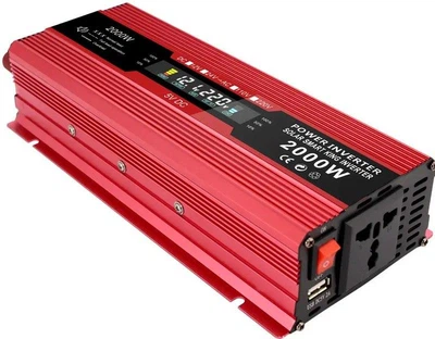 Перетворювач напруги Професійний інвертор KME FFM з LCD дісплеем 2000 Вт від 12 В постійного струму до 220 В змінного струму з модифікованим синусом