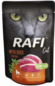 Mokra karma dla kotów Dolina Noteci Rafi Cat z kaczką 10 x 100 g (5902921382348)