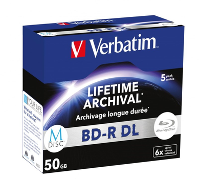Диски Verbatim BD-R DL 50GB 6x M-Disc Jewel Case 5 шт (0023942438465)