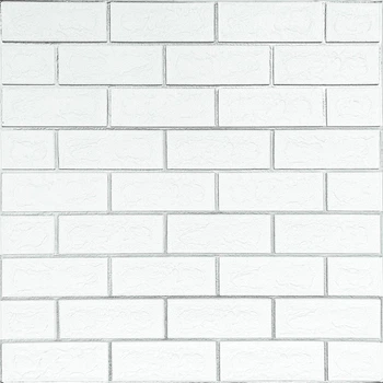 Панель Sticker Wall стеновая 700х700х4мм Белая кирпичная с серебром SW-00001502