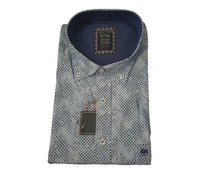 Сорочка Bettino Короткий рукав Пряма Блакитно-синя 3XL 900095