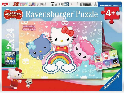 Puzzle Ravensburger Hello Kitty Super Style 2 x 24 elementy (4005555010340)