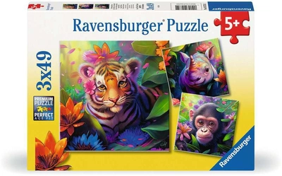 Puzzle Ravensburger Jungle Babies 3 x 49 elementów (4005556057351)