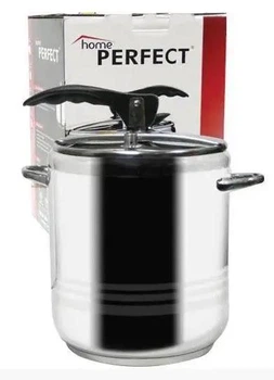 Кастрюля-скороварка Home Perfect 14 литров из нержавеющей стали с мерной шкалой серебряная (33-89-855447)