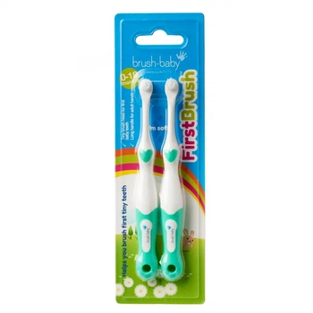 Зубна щітка від 0 до 18 місяців Brush-baby First Brush набір 2 шт Teal