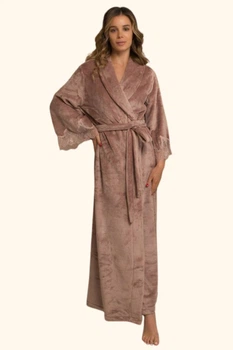 Длинный халат на запах Felena Smokey Rose 438 42(S) Карамель