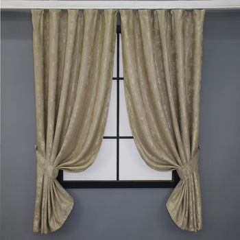 Комплект коротких штор VR-Textil Жакард Sultan XO № 1284ш 130х170 см 2 шт Золотистий (35-0087)