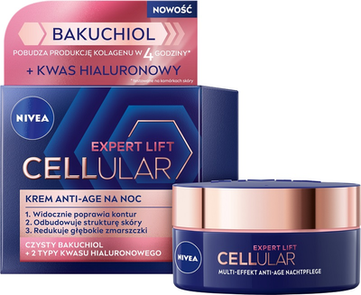 Zestaw do pielęgnacji twarzy NIVEA Cellular Expert Lift Krem anti-age na dzień 50 ml + Krem anti-age na noc 50 ml + Profesjonalne serum z retinolem 30 ml (9005800363790)