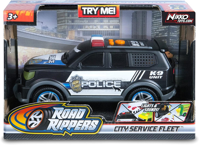 Поліцейський автомобіль із собакою Nikko Road Rippers City Service Fleet зі світлом та звуком 20 см (0194029200234)