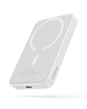 Павербанк с беспроводной зарядкой Qi 15W Baseus Magnetic Mini Air 10000mAh 20W 2в1 QC3.0+PD3.0 (P10059001223-00) White