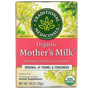 Чай з фенхелем та пажитником Traditional Medicinals Mother's Milk для підвищення лактації 16 чайних пакетиків