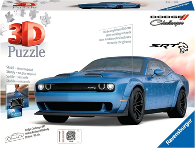 3D Puzzle Ravensburger Dodge Challenger 25.9 x 7.6 x 11.3 cm 163 elementy (4005556112838)
