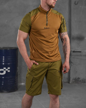Мужской летний комплект костюм шорты+футболка 5.11 Tactical S койот (87455)