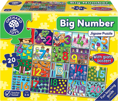 Puzzle Orchard Toys Big Number 61 kh 42 sm 20 elementów (5011863301734)