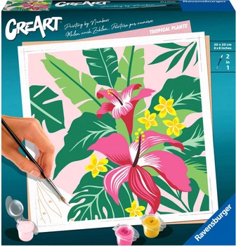 Malowanie po numerach Ravensburger CreArt Tropical Plants 20 x 20 cm (4005556237289)
