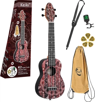 Укулеле Ortega Keiki Pack Super Scale K2SS-RKC Sopano Ukulele Agathis Red Kaleidoscope комплект (R127672)