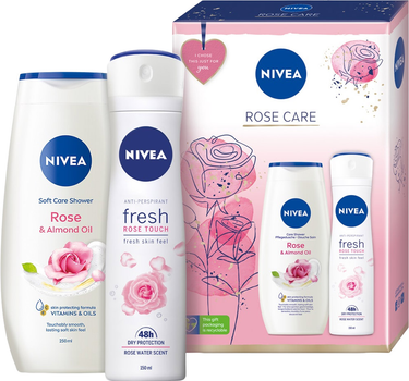 Zestaw dla kobiet Nivea Rose Care Żel pod prysznic 250 ml + Antyperspirant w sprayu 150 ml (9005800363615)