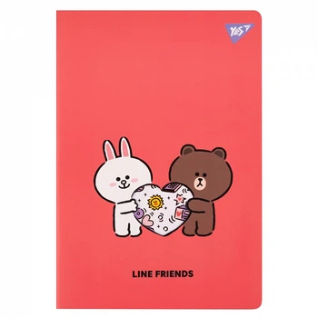Записна книга блокнот YES Line Friends А4 40 аркушів клітинка обкладинка з висічкою (681843)