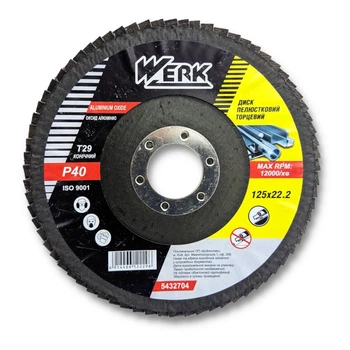 Круг пелюстковий Werk 125*22 мм конічний P40 (5432704) (2597)