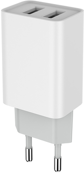 Мережевий зарядний пристрій ColorWay 2 USB Auto ID 2.1A 10W White (CW-CHS015-WT)
