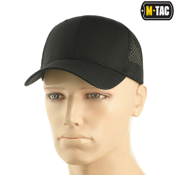 Бейсболка M-Tac с сеткой Flex рип-стоп Black S/M