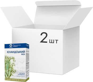 Упаковка фіточаю Віола Ісландський мох 20 пакетиків по 1.5 г x 2 шт (4820241316762)