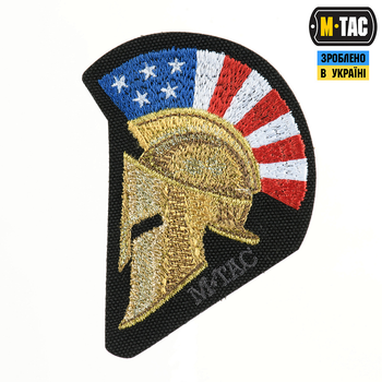 Нашивка M-Tac Spartan Helmet USA (вышивка) Black