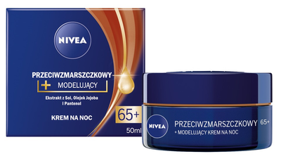 Крем для обличчя NIVEA Проти зморшок + моделюючий нічний 65+ 50 мл (4005900731500)