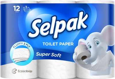 Туалетний папір Selpak Білий 3 шари 12 рулонів (8690530204508)