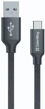Kabel ColorWay USB Type-C 2.4A 2 m Black (CW-CBUC008-BK)