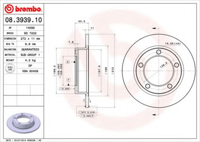 Гальмівний диск Brembo (08393910)