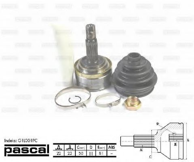 Шарнир приводного вала Pascal (G1L001PC)