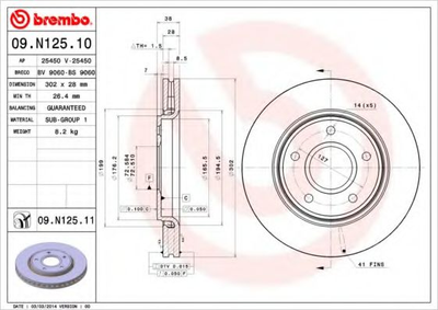 Тормозной диск Brembo (09N12511)