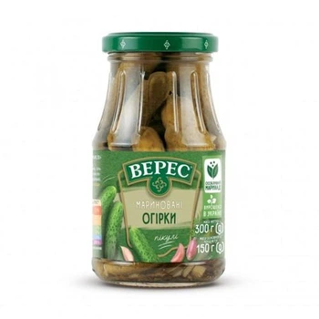 Ящик огірків мариновані (пікулі) Верес 300 г х 12 шт